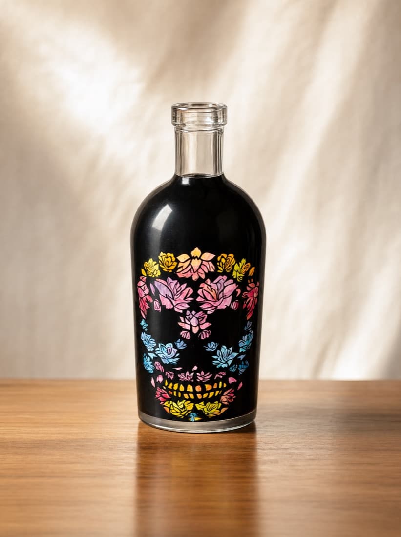 Calavera de flores · Botella · the carisas bottles