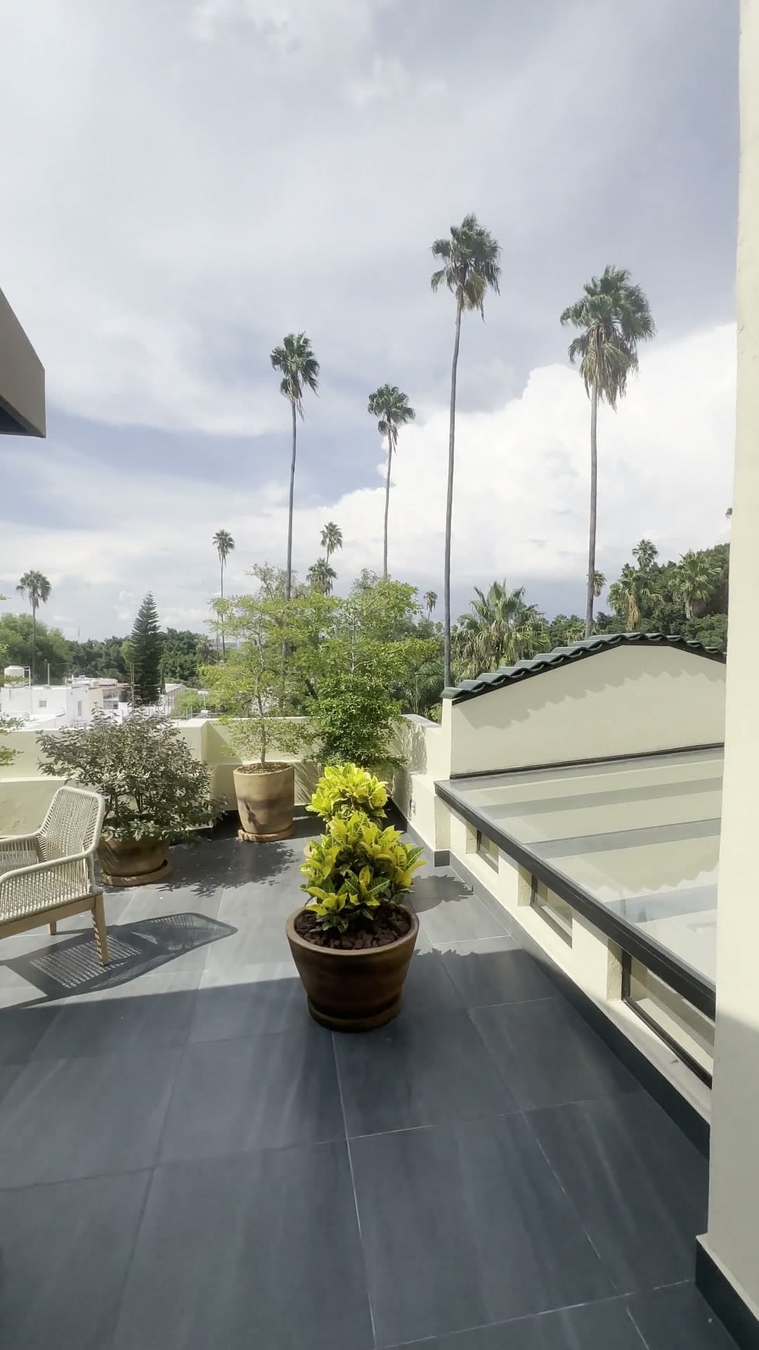 Terraza con vista de una estancia Hostess en Guadalajara